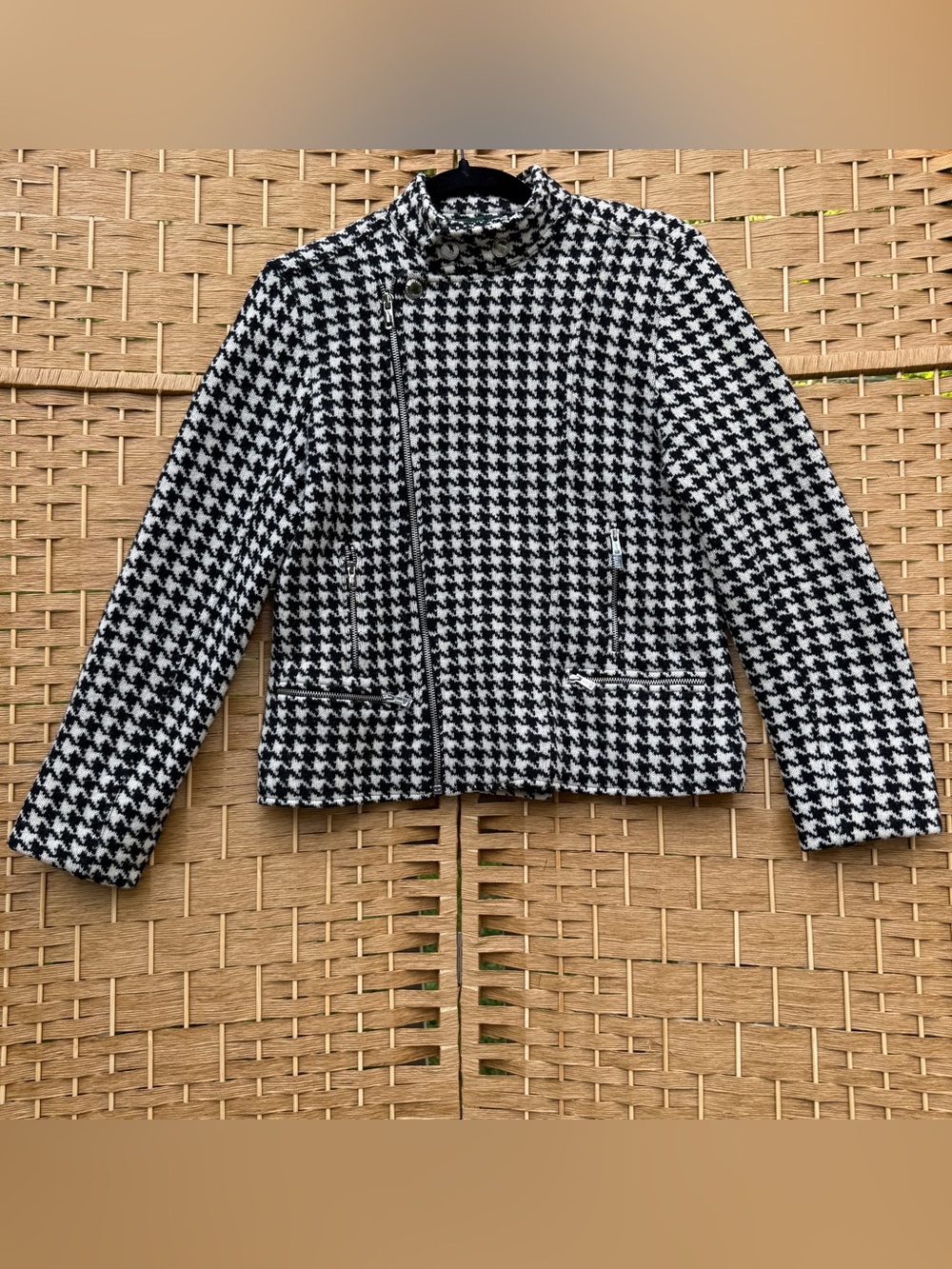 Lauren Ralph Lauren Black & White Lambswool Jacket